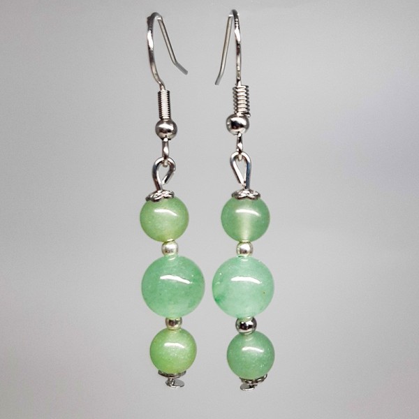 Boucles d'oreilles Aventurine verte.