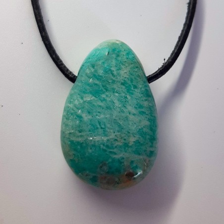 Pendentif  Amazonite, pierre percée.