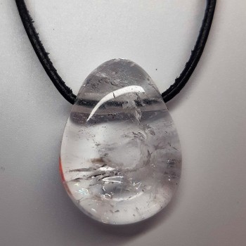 Pendentif Cristal de roche, pierre percée