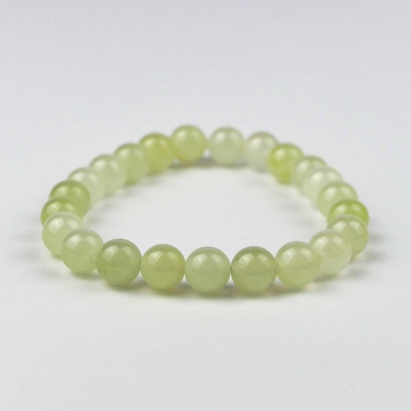 Bracelet en pierres naturelles Jade vert .