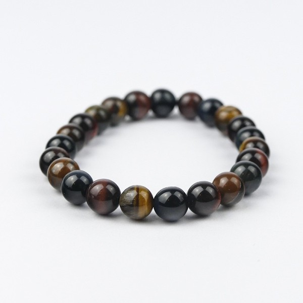 Bracelet en pierres naturelles Œil de Tigre, Œil de Taureau et Œil de Faucon.