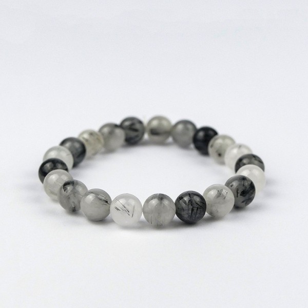Bracelet en pierres naturelles Quartz-Tourmaline.