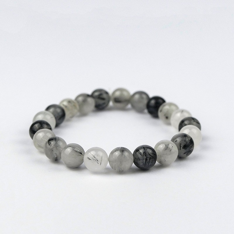 Bracelet en pierres naturelles Quartz-Tourmaline. Bracelet en pierres naturelles Quartz-Tourmaline.