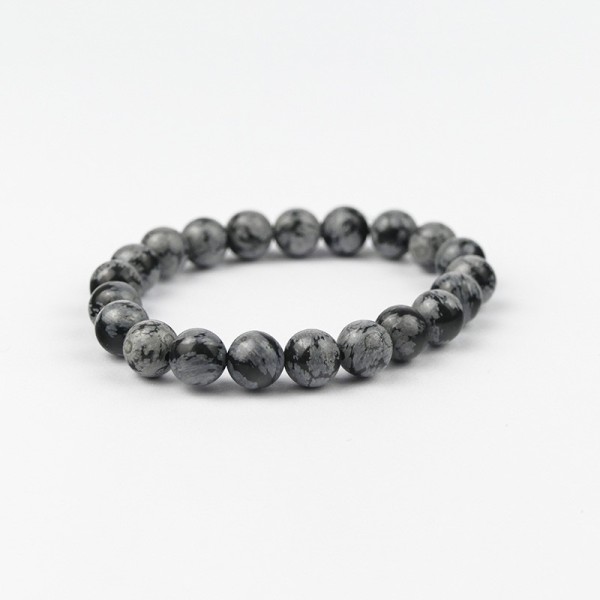 Bracelet Obsidienne flocons de neige