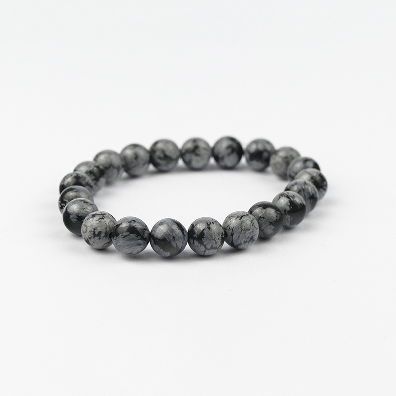 Bracelet Obsidienne flocons de neige
