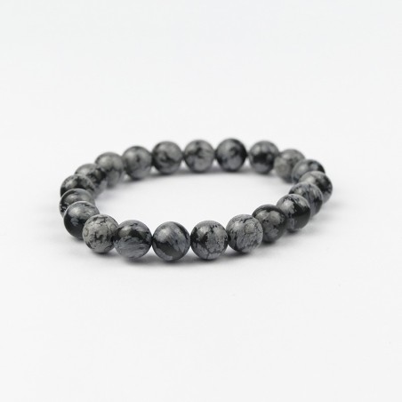 Bracelet Obsidienne flocons de neige