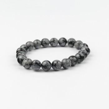 Bracelet Obsidienne flocons de neige