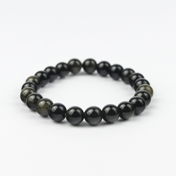 Bracelet Obsidienne dorée