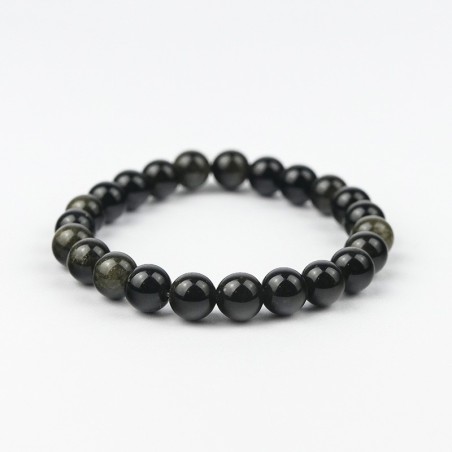 Bracelet Obsidienne dorée