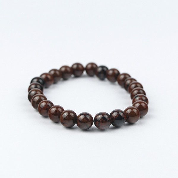 Bracelet en pierres naturelles obsidienne Mahogany.