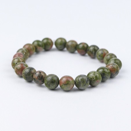 Bracelet en pierres naturelles Jaspe unakite.