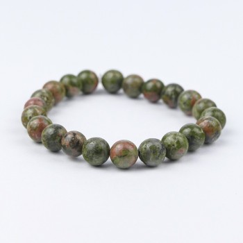 Bracelet en pierres naturelles Jaspe unakite.