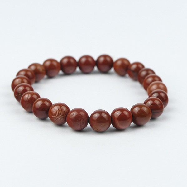 Bracelet en pierres naturelles Jaspe rouge
