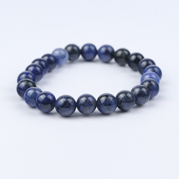 Bracelet en pierres naturelles Dumortérite, Aventurine bleue.