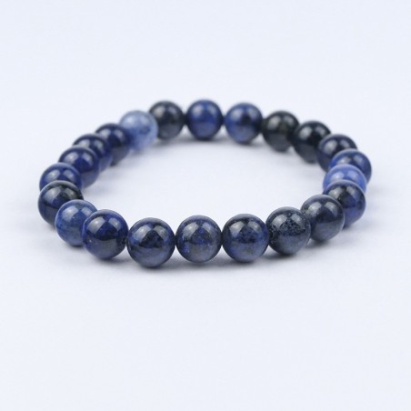 Bracelet en pierres naturelles Dumortérite, Aventurine bleue.