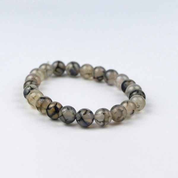 Bracelet pierres naturelles Agate toile d'araignée ou veine de dragon.