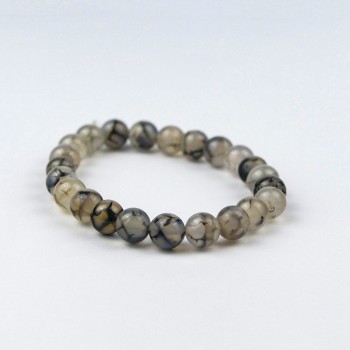 Bracelet pierres naturelles Agate toile d'araignée ou veine de dragon.