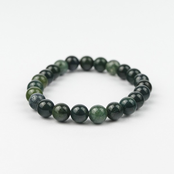 Bracelet en pierres naturelles Agate mousse.