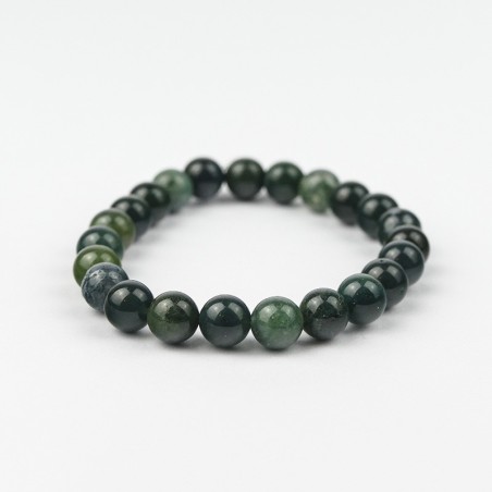 Bracelet en pierres naturelles Agate mousse.