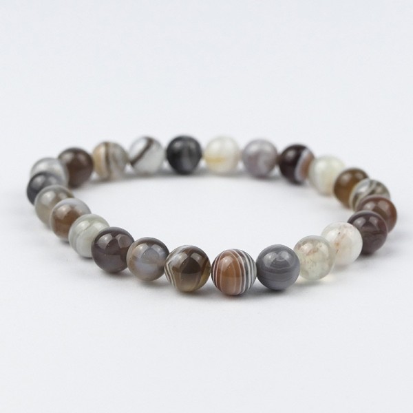 Bracelet en pierres naturelles Agate du Botswana.