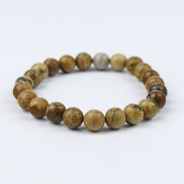 Bracelet en pierres naturelles Jaspe paysage .