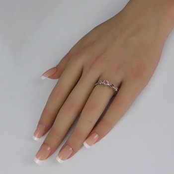 Bague 4 pierres et argent rhodié
