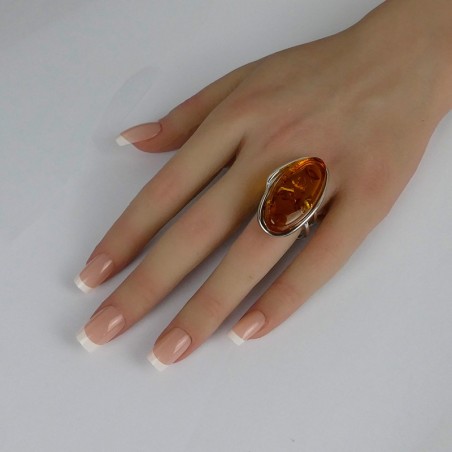 Bague réglable Ambre, pièce unique