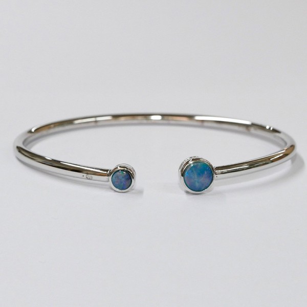 Bracelet Opale d'Australie et argent 925 rhodié