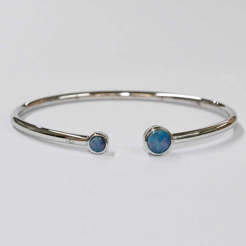 Bracelet Opale d'Australie et argent 925 rhodié