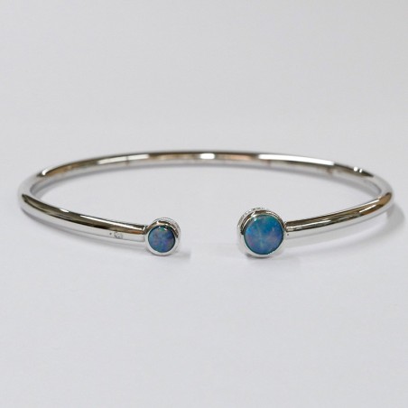 Bracelet Opale d'Australie et argent 925 rhodié