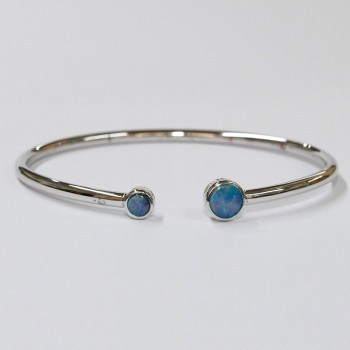 Bracelet Opale d'Australie et argent 925 rhodié