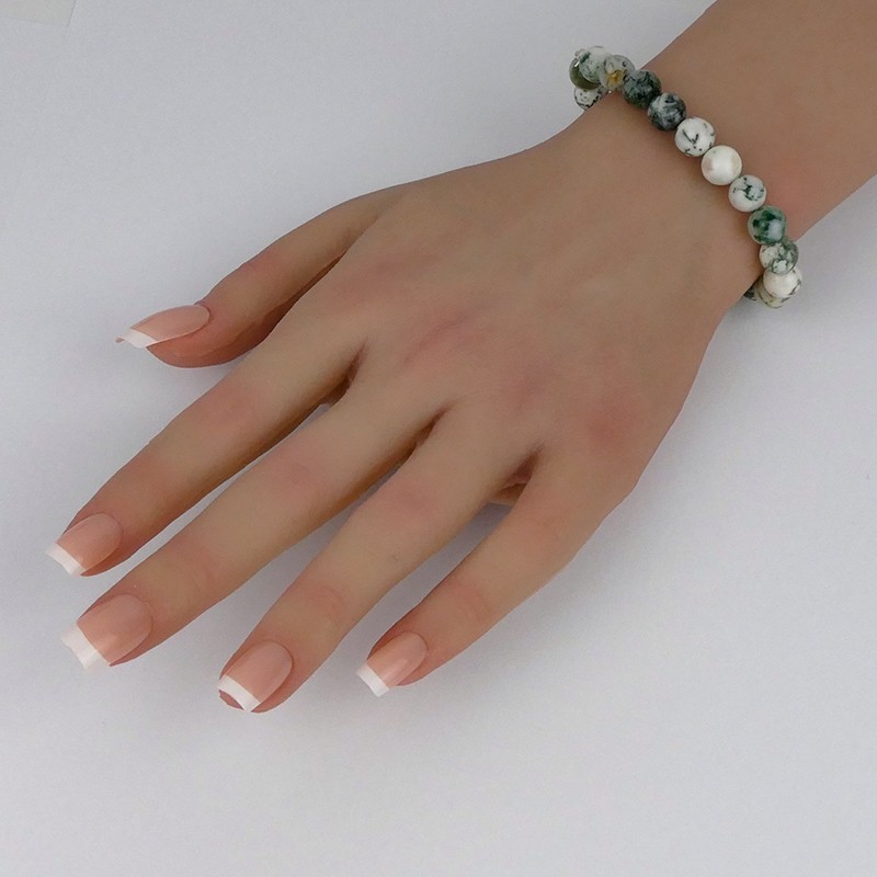 Bracelet en pierres naturelles Agate arbre.