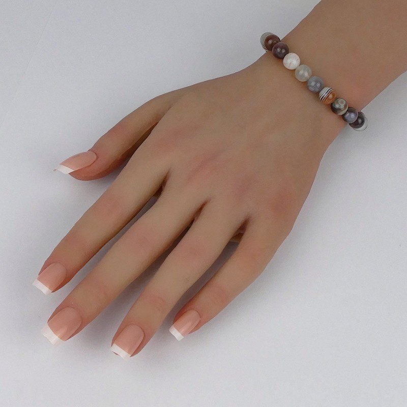 Bracelet en pierres naturelles Agate du Botswana.