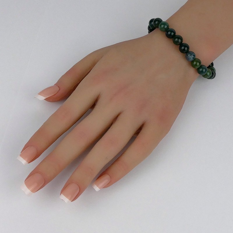 Bracelet en pierres naturelles Agate mousse.