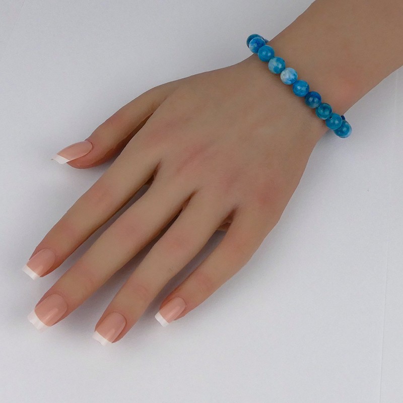 Bracelet en pierres naturelles Apatite bleue