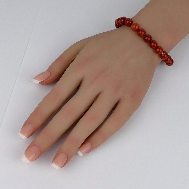Bracelet en pierres naturelles Jaspe rouge