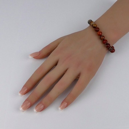 Bracelet en pierres naturelles Jaspe rouge Poppy.