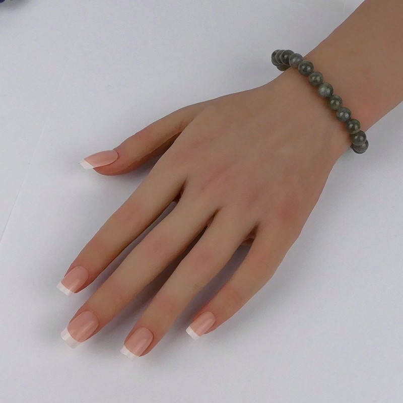 Bracelet en pierres naturelles Labradorite verte