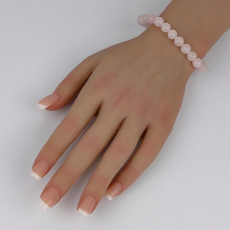 Bracelet en pierres naturelles Quartz rose.
