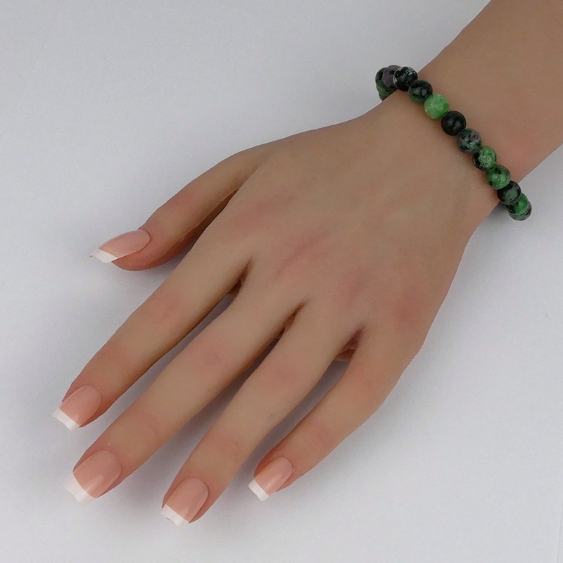 Bracelet en pierres naturelles Rubis-Zoïsite.