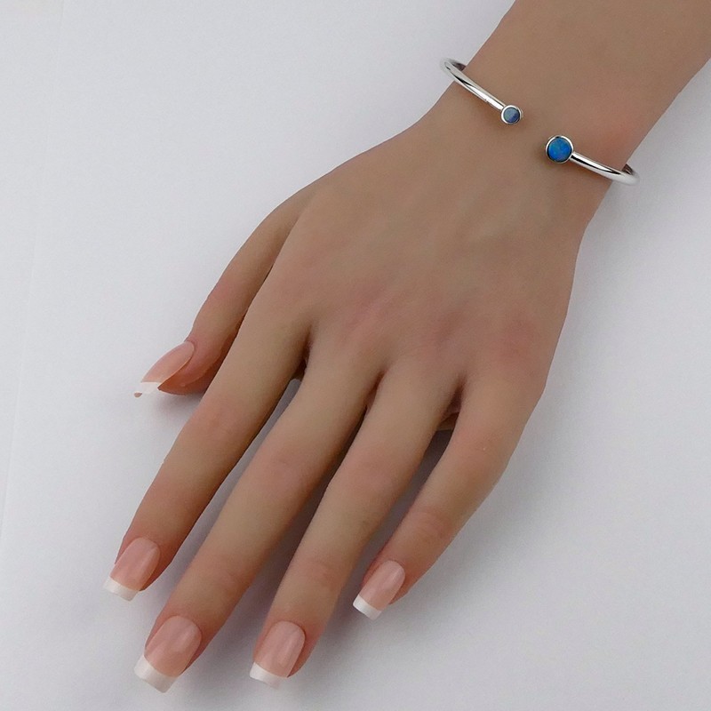 Bracelet Opale d'Australie et argent 925 rhodié