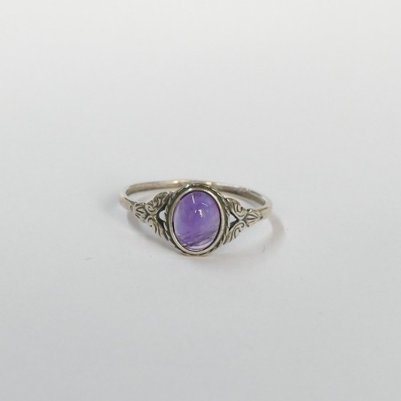 Bague Améthyste ovale, Argent 925 vieilli