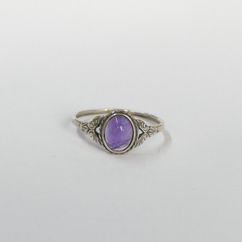 Bague Améthyste ovale, Argent 925 vieilli