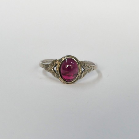 Bague Grenat ovale, Argent 925 vieilli
