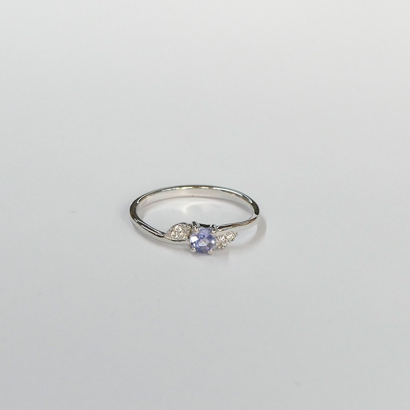 Bague Tanzanite  bleue, Argent 925 rhodié