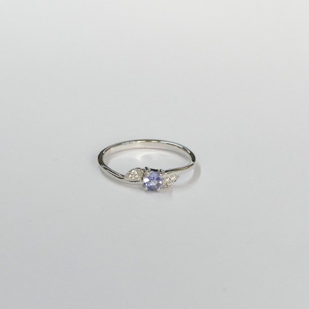 Bague Tanzanite  bleue, Argent 925 rhodié