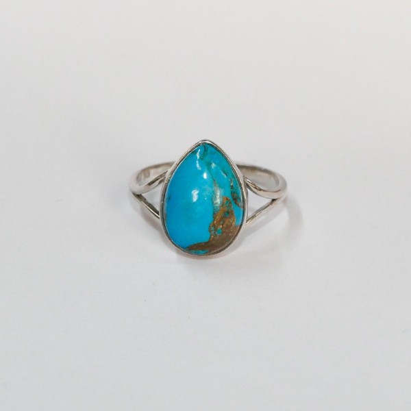 Bague Turquoise reconstituée, Argent 925 rhodié