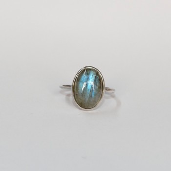 Bague Labradorite ovale, Argent 925 rhodié