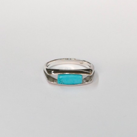 Bague Turquoise reconstituée, Argent 925 rhodié