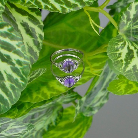 Bague Améthyste ovale, Argent 925 vieilli